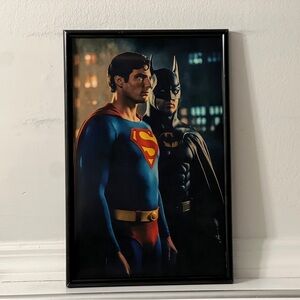 Batman Michael Keaton Superman Christopher Reeve Poster